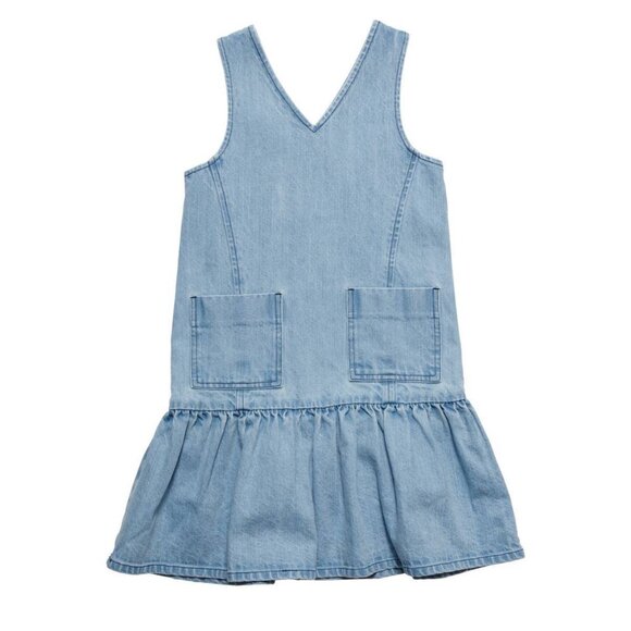 Wynken Blue  Denim Jumper Dress Girls Size 4 Jean 100% Cotton - Picture 1 of 6